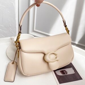 Coach Cream Handbag with Gold Accents